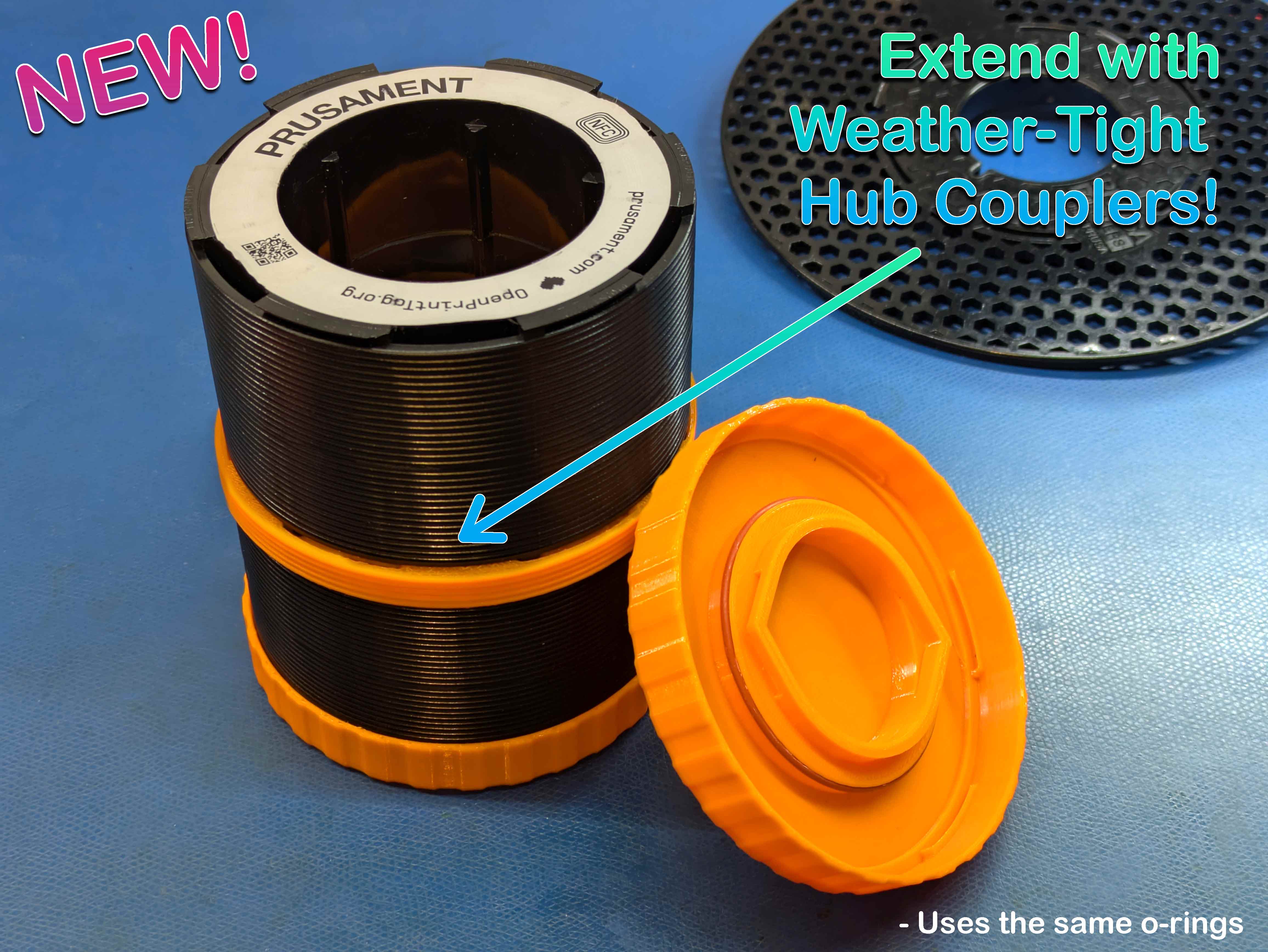 Weather-Tight Container Caps and Couplers for Twist-Locking Prusament Spools — thumbnail 2