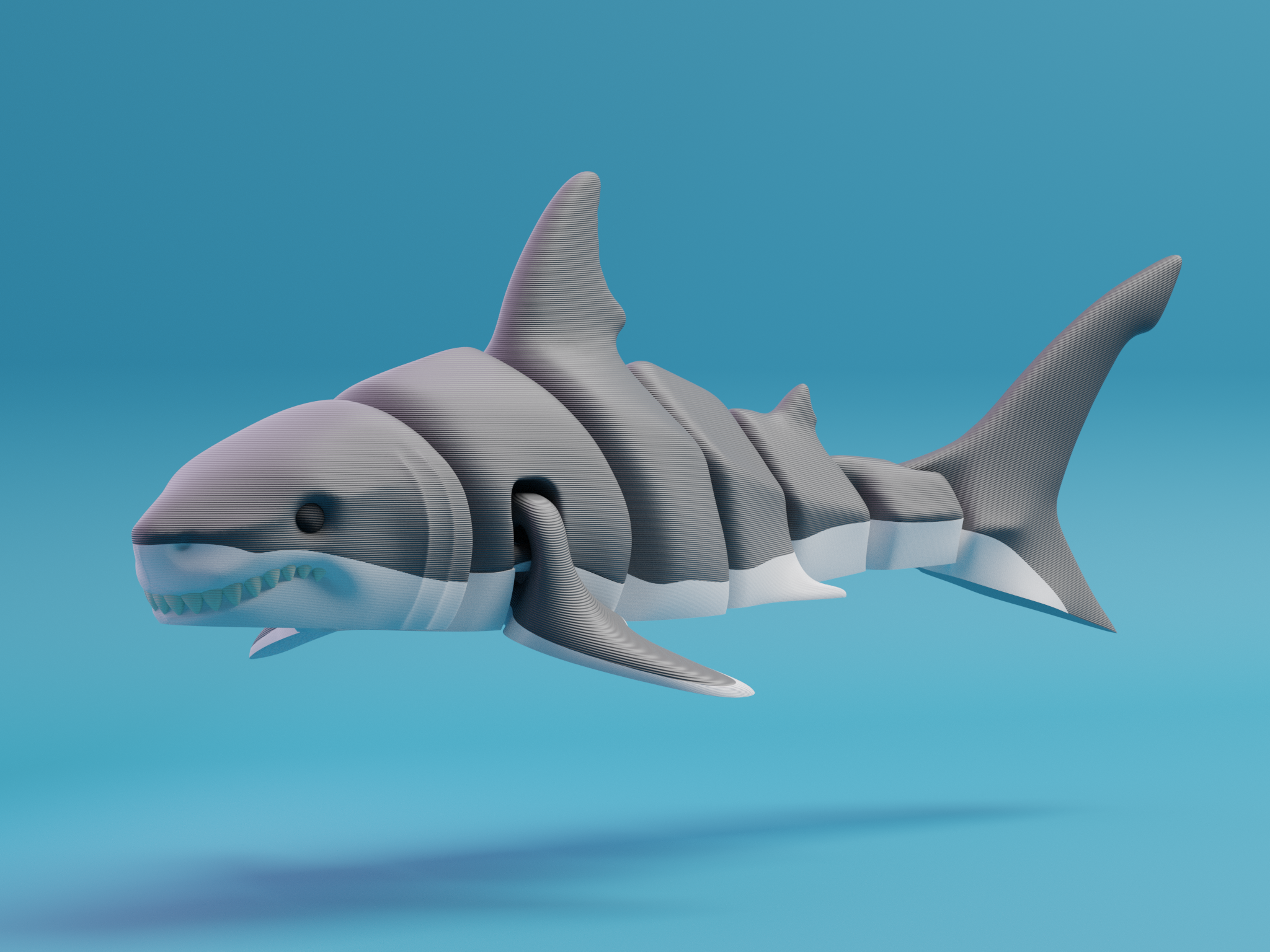 Articulated Great White shark (singlecolor & multicolor)