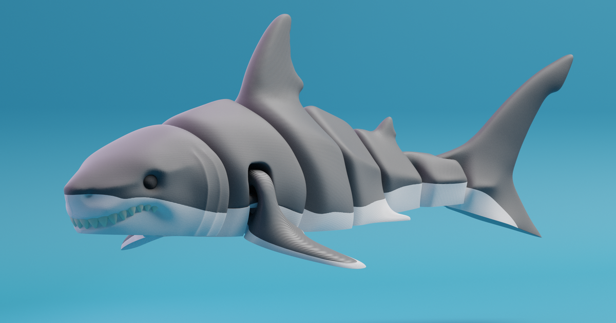 Articulated Great White shark (singlecolor & multicolor) by Jopek