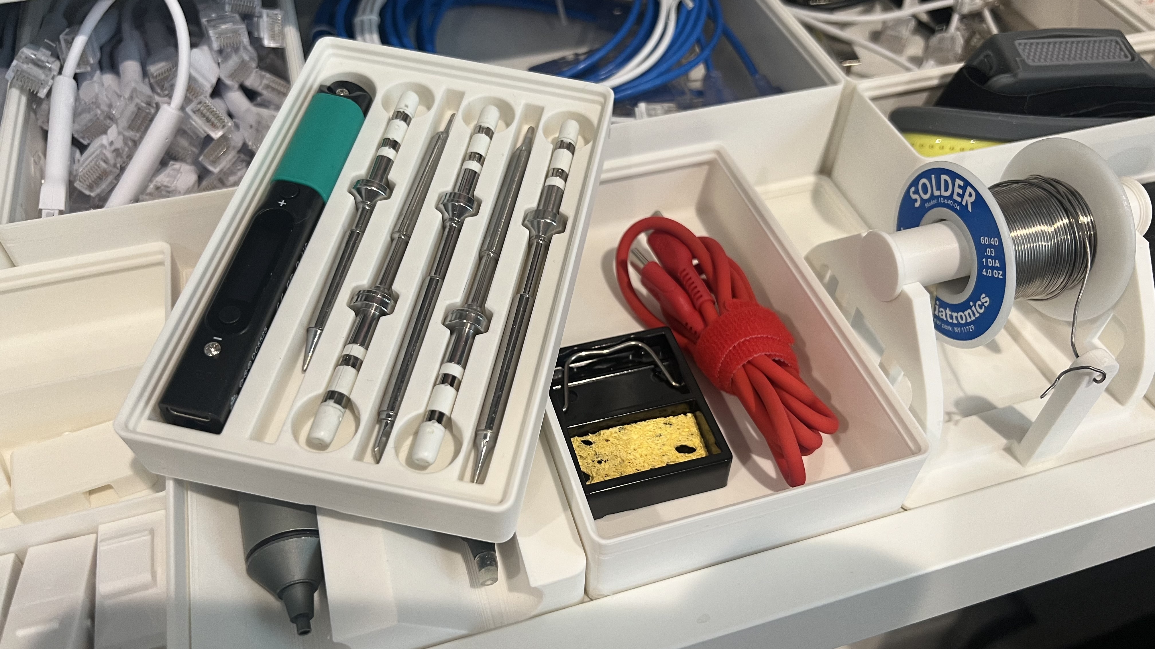 Gridfinity Pinecil soldering iron stacking storage