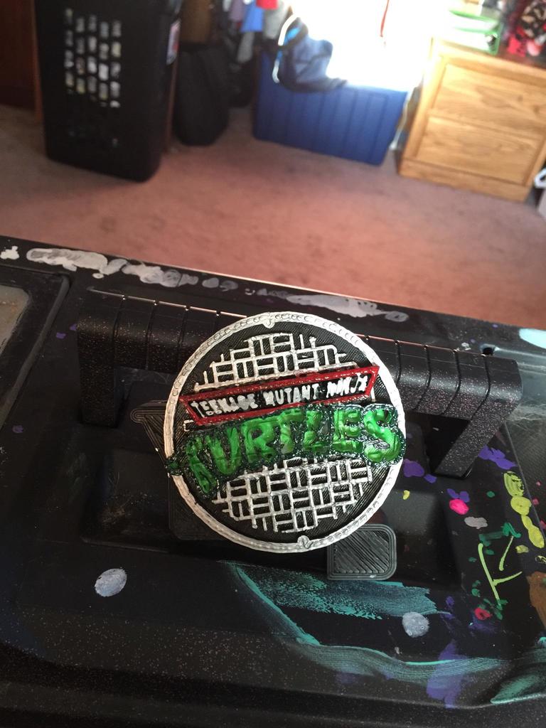 TMNT sewer cover w/ logo by Jon S | Download free STL model ...