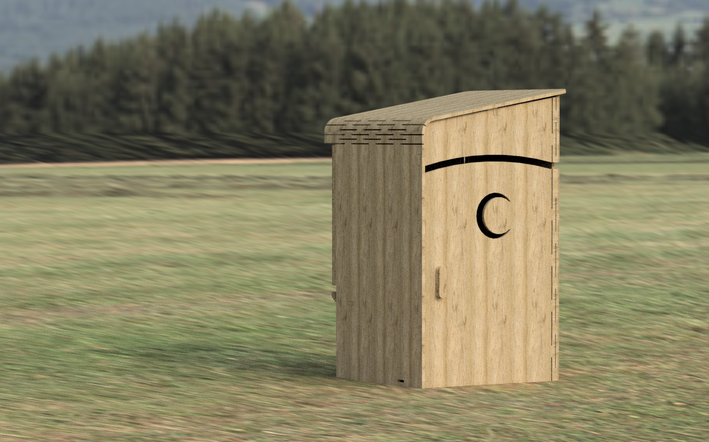 Shrek's modern foldable outhouse