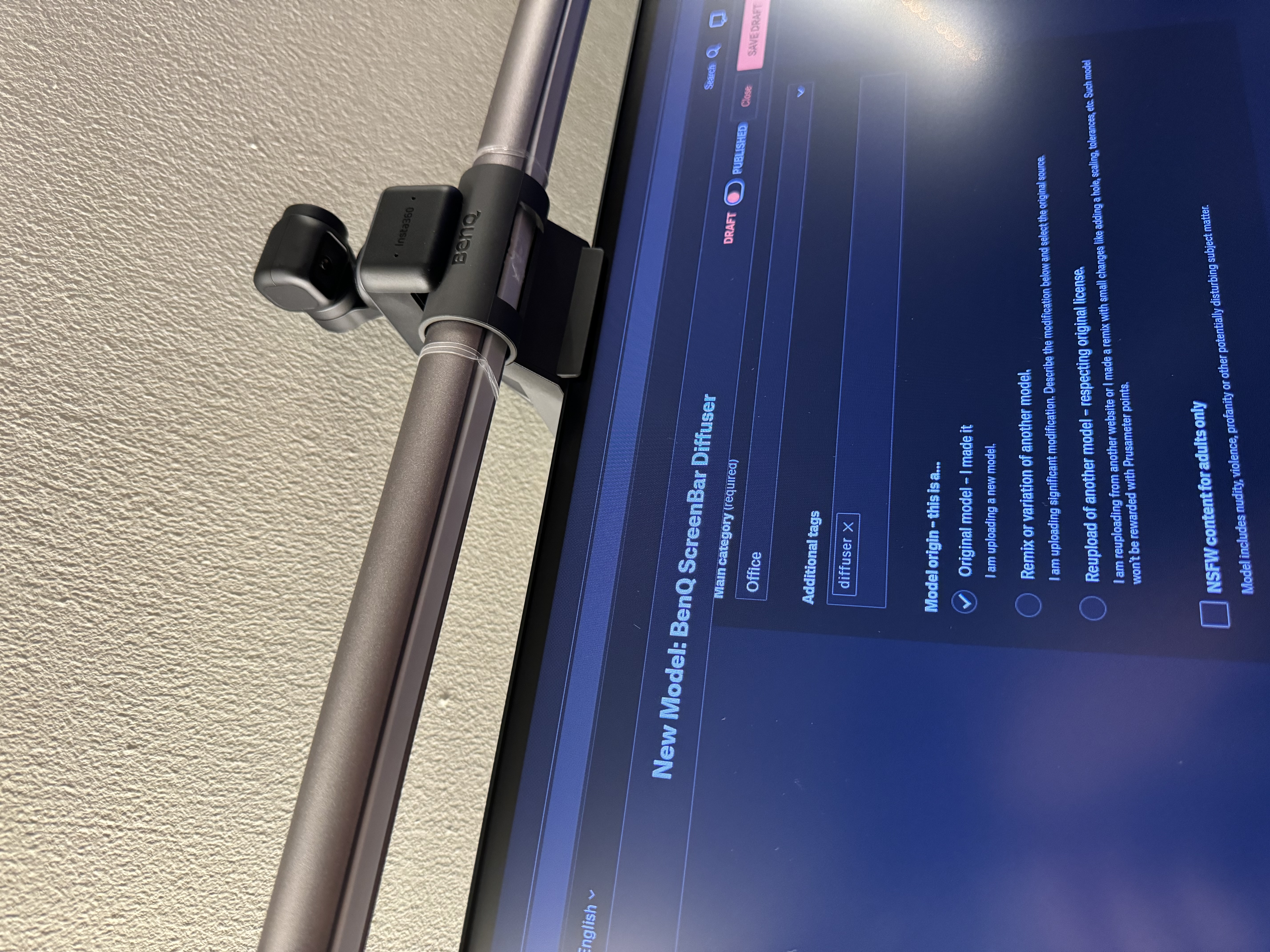 BenQ ScreenBar Diffuser