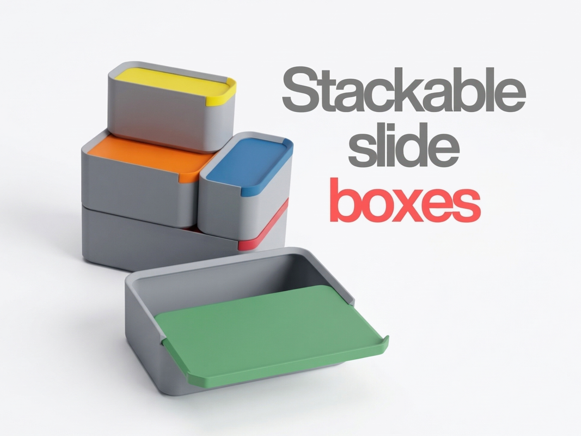 Stackable slide boxes