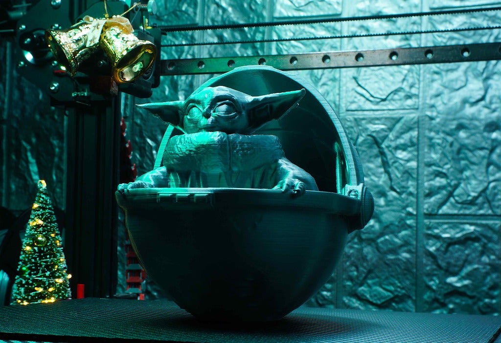 Baby Yoda in Carrier Support Free by iczfirz Download free STL model