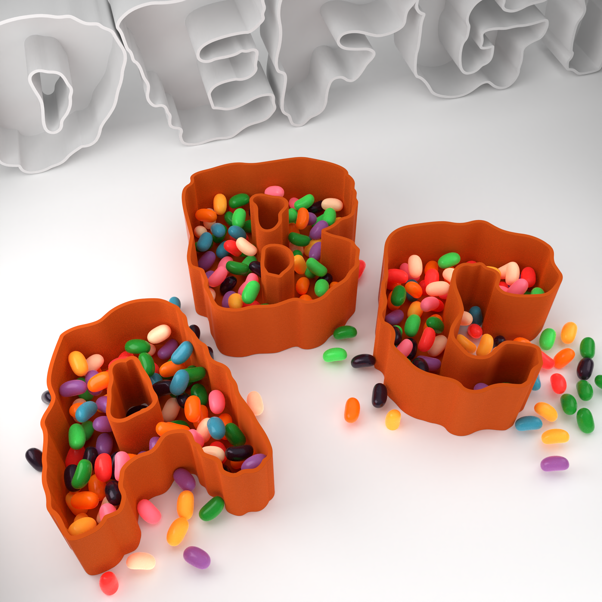 Halloween candy bowl letters