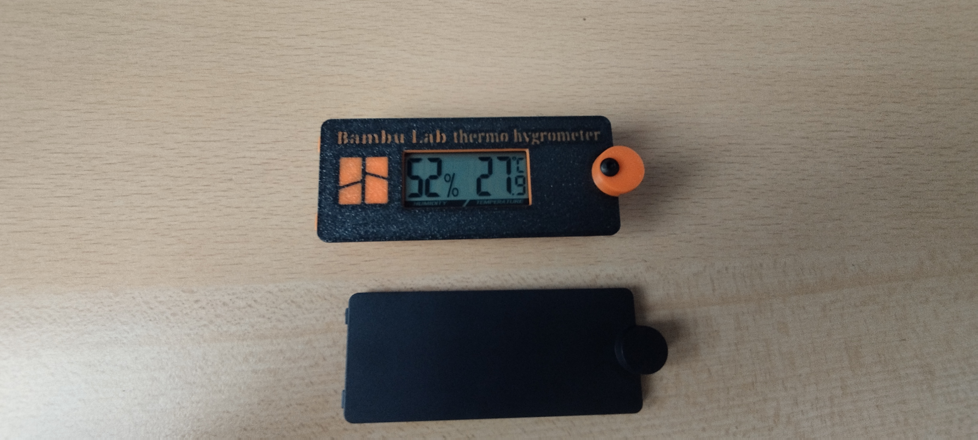 Bambu Lab Carbon Filter Cover with Temp/Hygrometer by Patrick Black