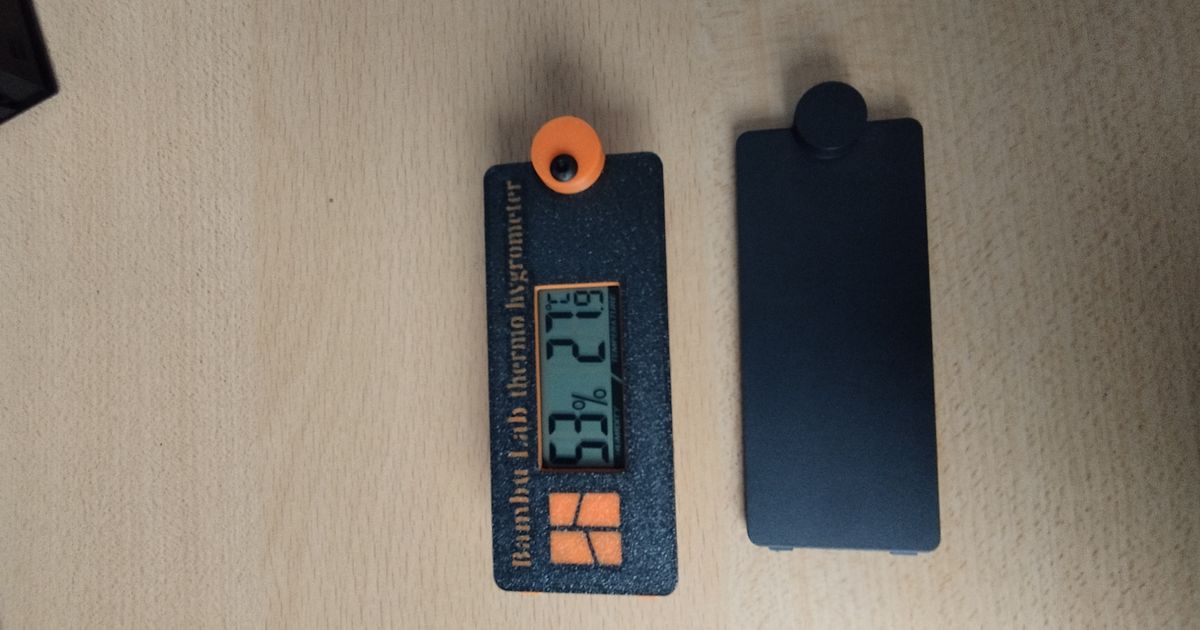 Bambu Lab Carbon Filter Cover with Temp/Hygrometer by Patrick Black