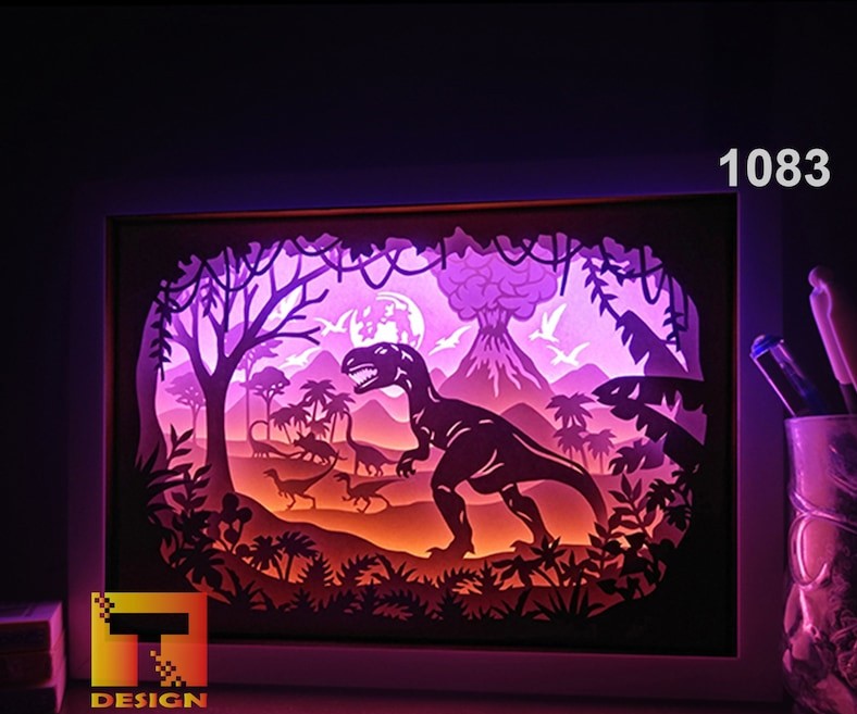 Dinosaurs T-rex Jurassic lightbox by tecnoculebras | Download free STL ...