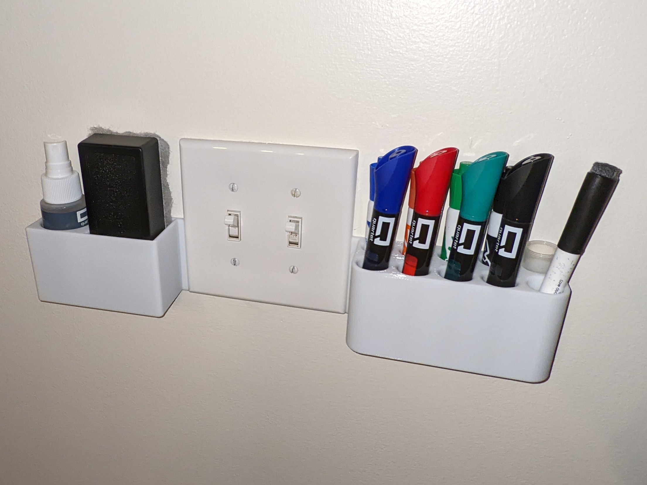 Parametric Wall Switch Mounted Whiteboard Caddy by Stephen Smith