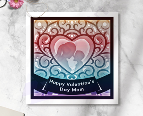 Valentine's Day Mom Heart 3D lightbox