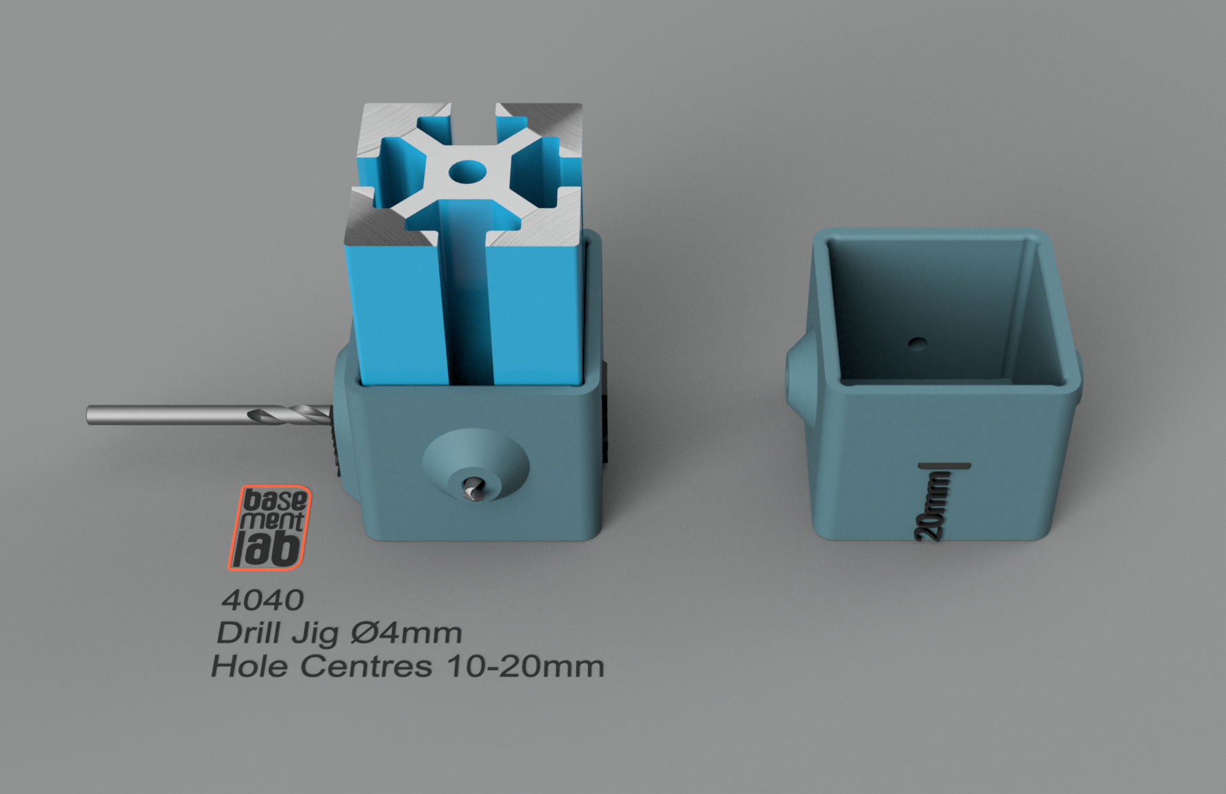 4040 Drill Jig Drill Guide Ø4 10-20mm Hole Centers — miniatura 3
