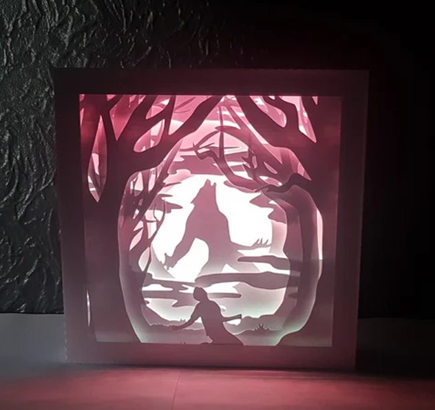 Werewolf Halloween LightBox by tecnoculebras Download free STL model