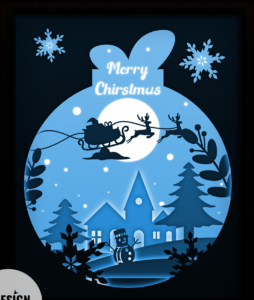 Christmas in a Merry Christmas Sphere light box