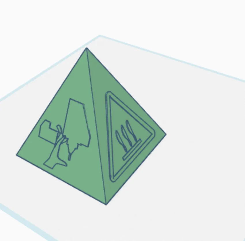 warning pyramid ( laser,cnc,machinary,hot surface) by 3DPrintingStudio ...