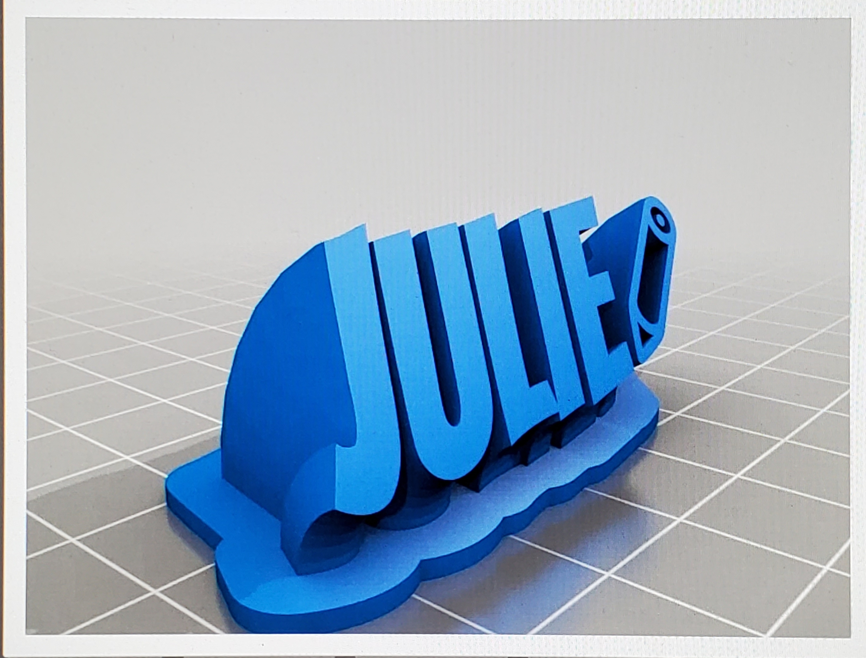 Julie 3D Print Name with pencil by nikkibarba17 via Thingiverse