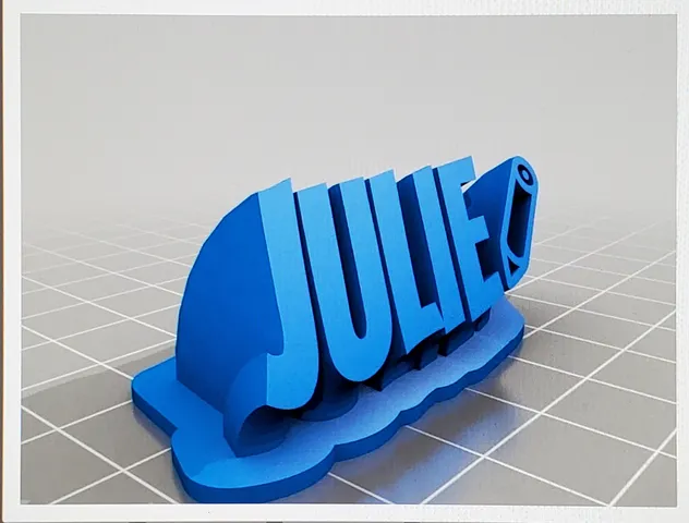 Julie 3D Print Name with pencil by nikkibarba17 via Thingiverse