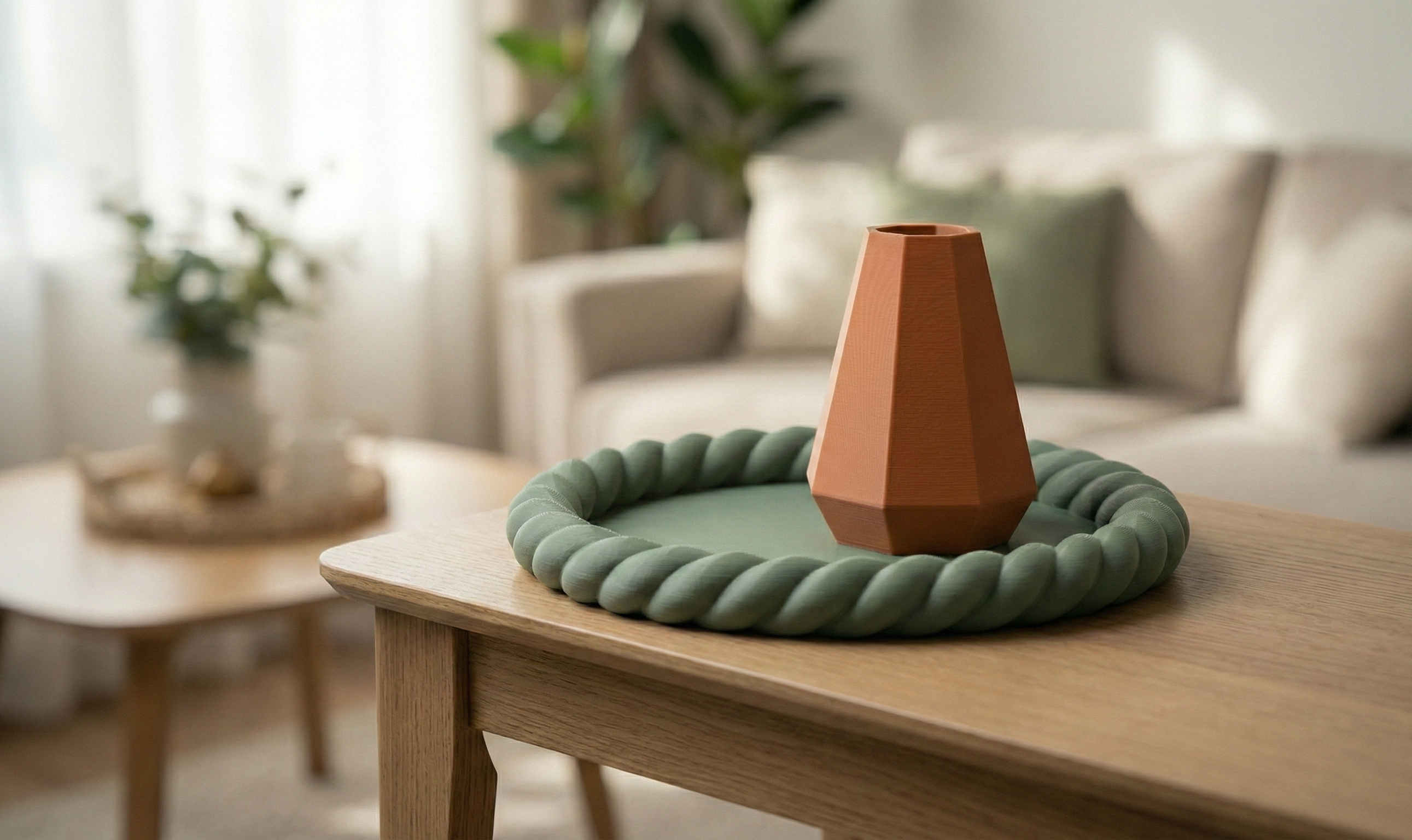 NORDIX Duo - Minimalist Vase & Braided Tray — thumbnail 6