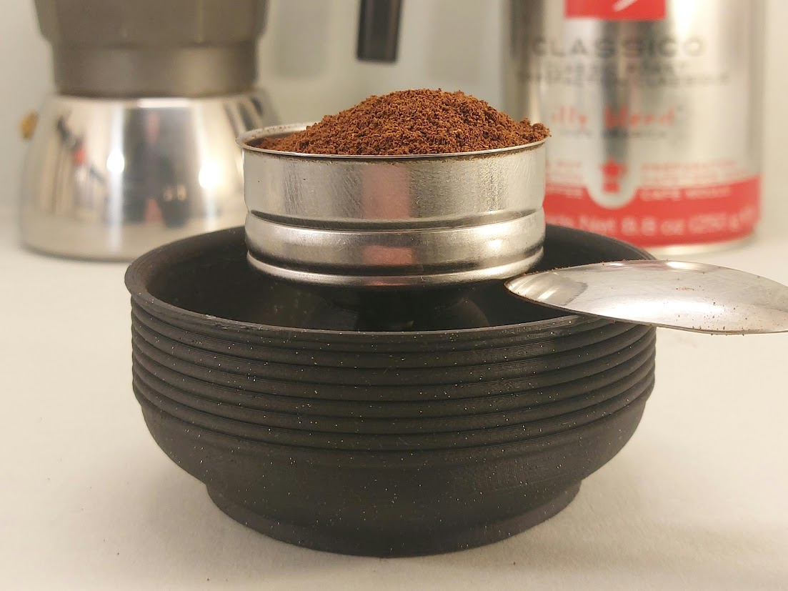 Moka Pot basket holder to stop coffee mess