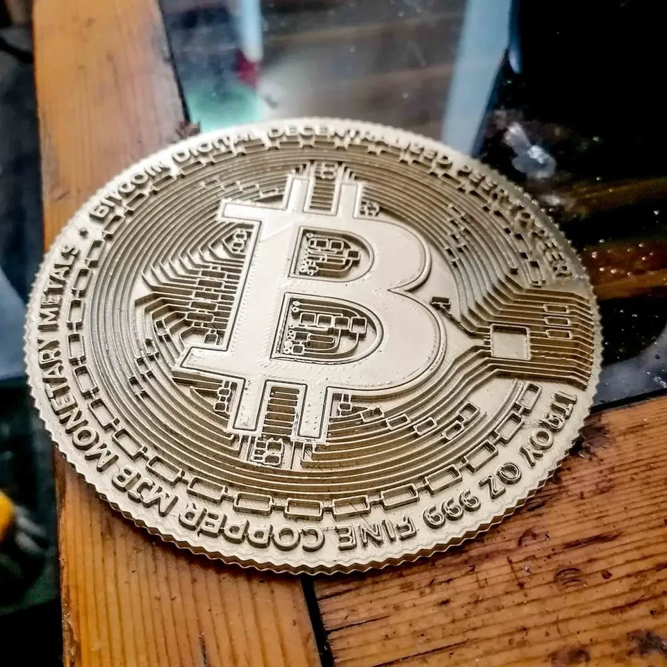Bitcoin High quality Coin, 2 colors+embossed+punched+ACAD