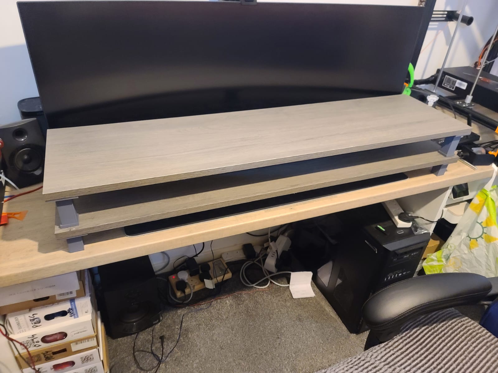 Monitor Bench Mount Monitor Stand Leg and Mount by MarkG | Download free STL model ...