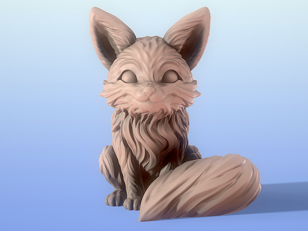 Cute Fox 1 3D model thumbnail