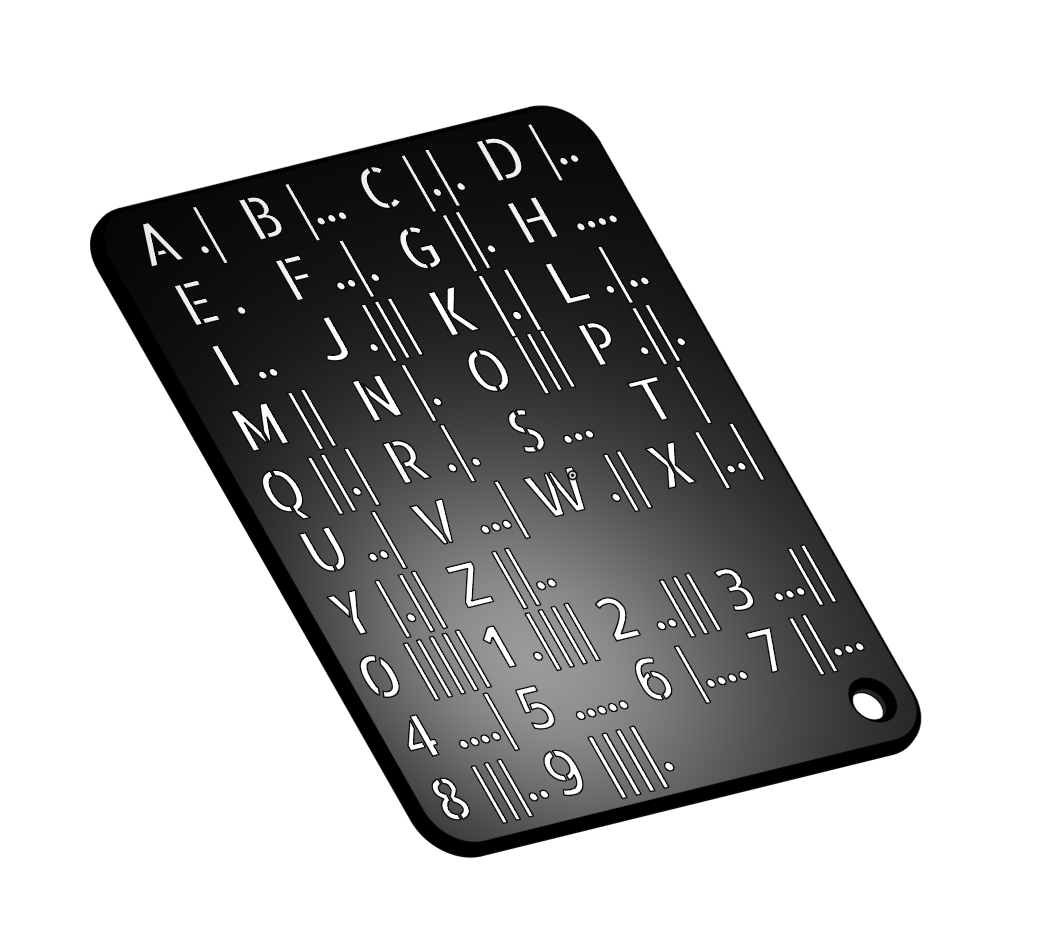 Morse Code Lookup Table Card Compact Weather Proof by Felix