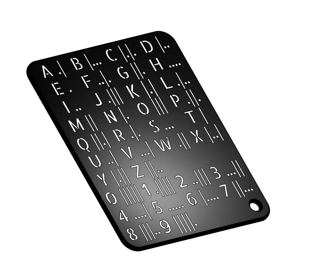 Morse Code Lookup Table Card Compact Weather Proof by Felix