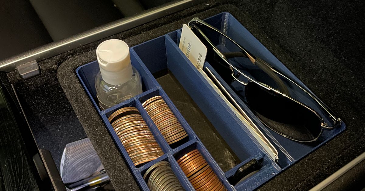 Tesla Model 3 Center Console Organizer by hikree Download free STL