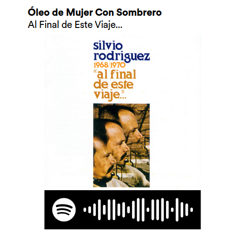 Keychain Óleo de mujer con sombrero - Silvio Rodriguez