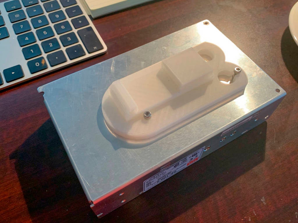 A din rail mount for MeanWell SE-100 power supply
