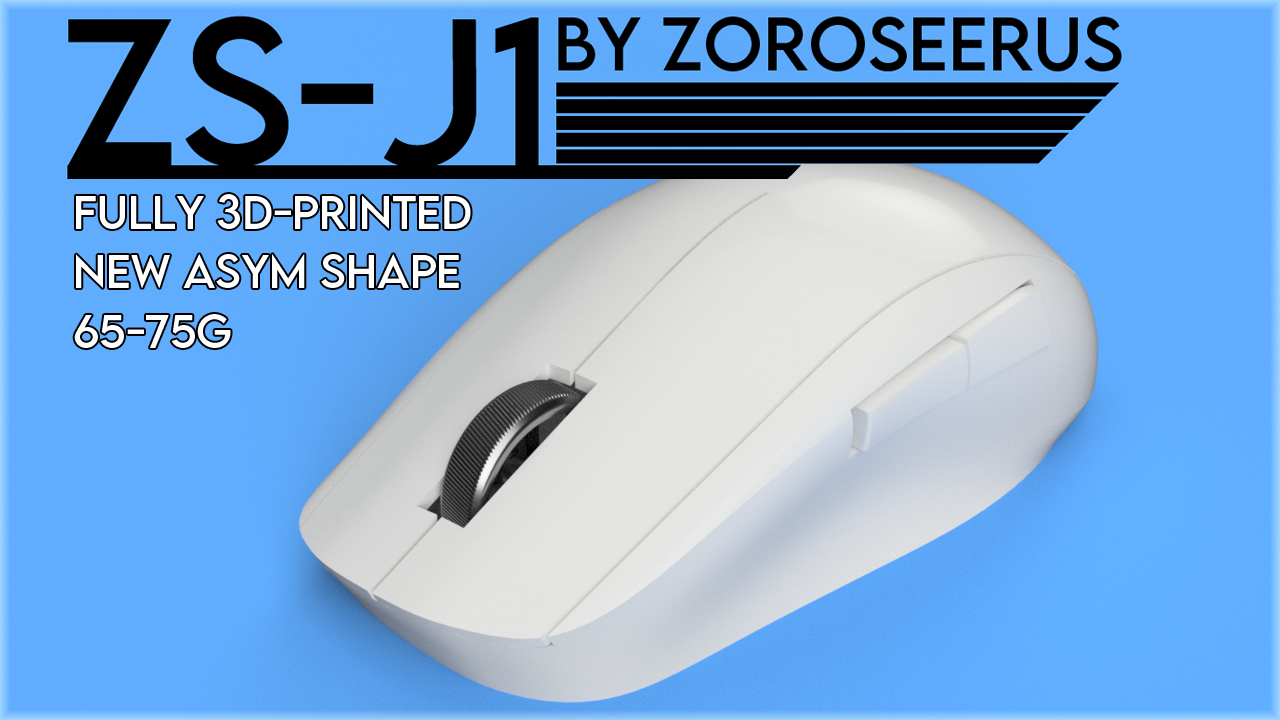 ZS-J1, 3D Printed Asymmetric Wireless Claw Mouse for G305