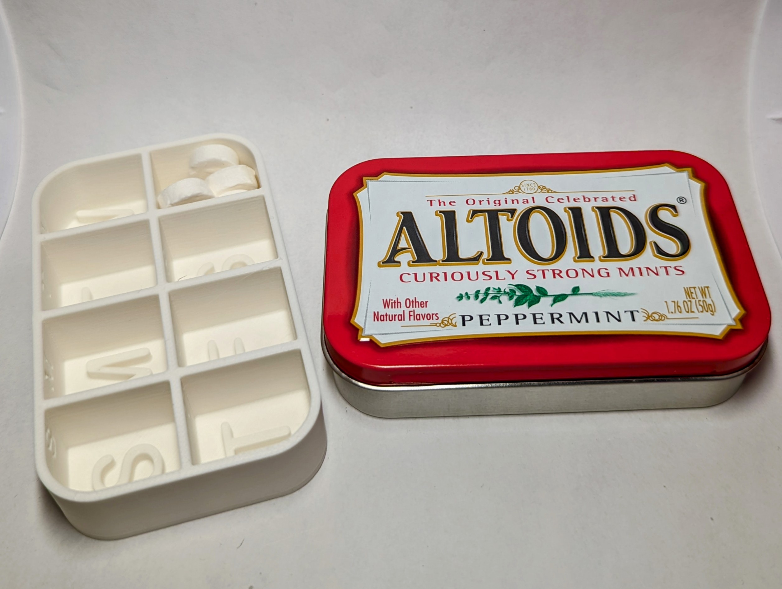 Altoids Tin Weekly Pill Holder Organizer - Thin Wall Divider