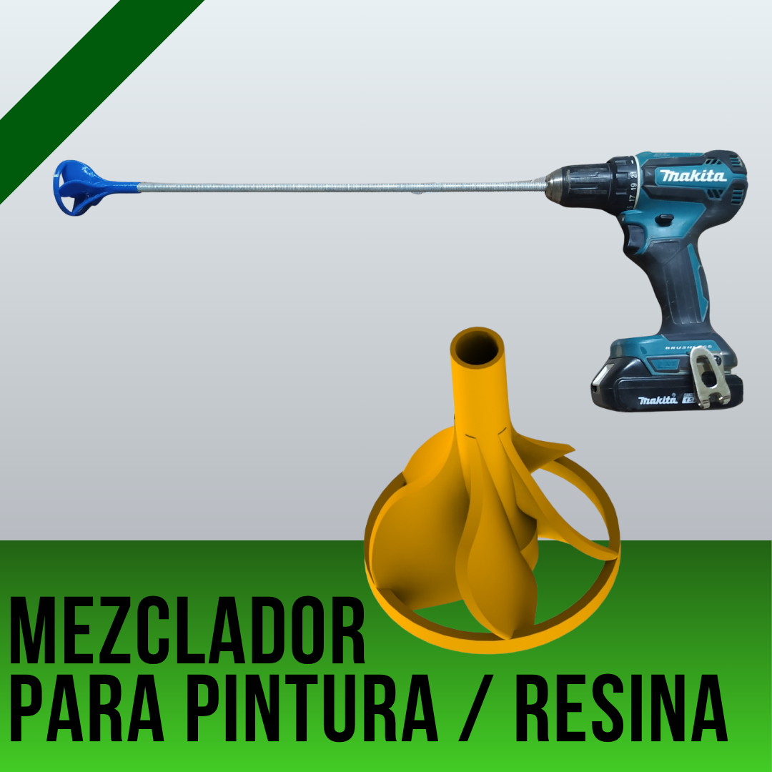 Drill Paint Mixer / Mezclador de Pintura para Taladro — 3/8" Resin & Epoxy Stirre