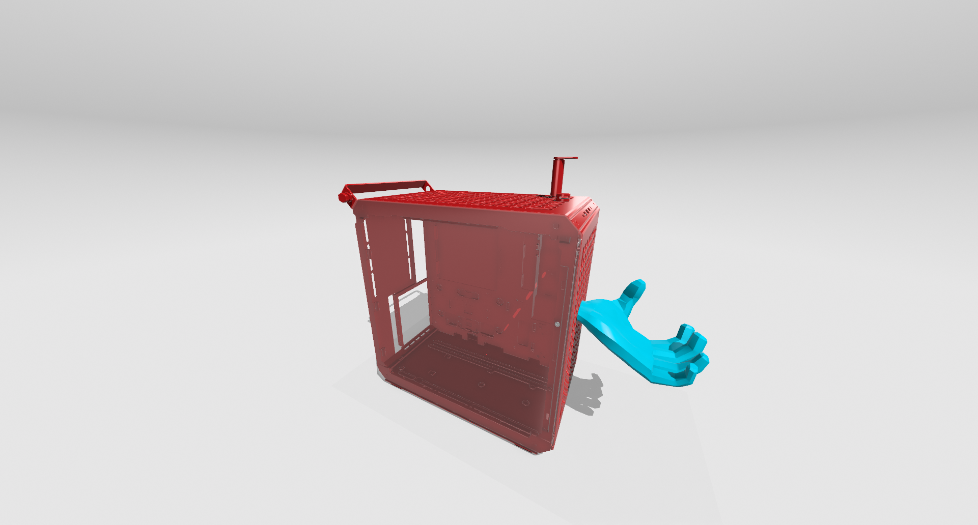 Miniatura 2 do modelo 3D The Hand (Lowpoly) (Cooler Master Qube 500 PC case addon)