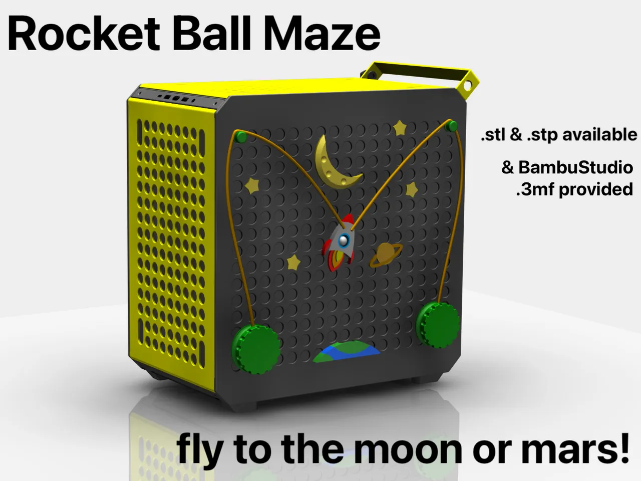 Rocket Ball Maze Game for CoolerMaster Qube 500 sidepanel by jpbruce |  Download free STL model | Printables.com