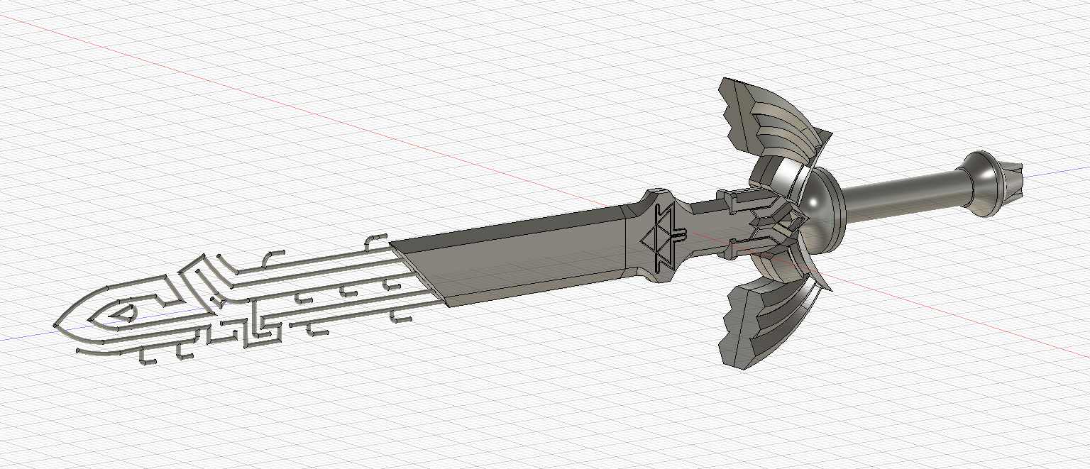 Tears of The Kingdom Wireframe Master Sword