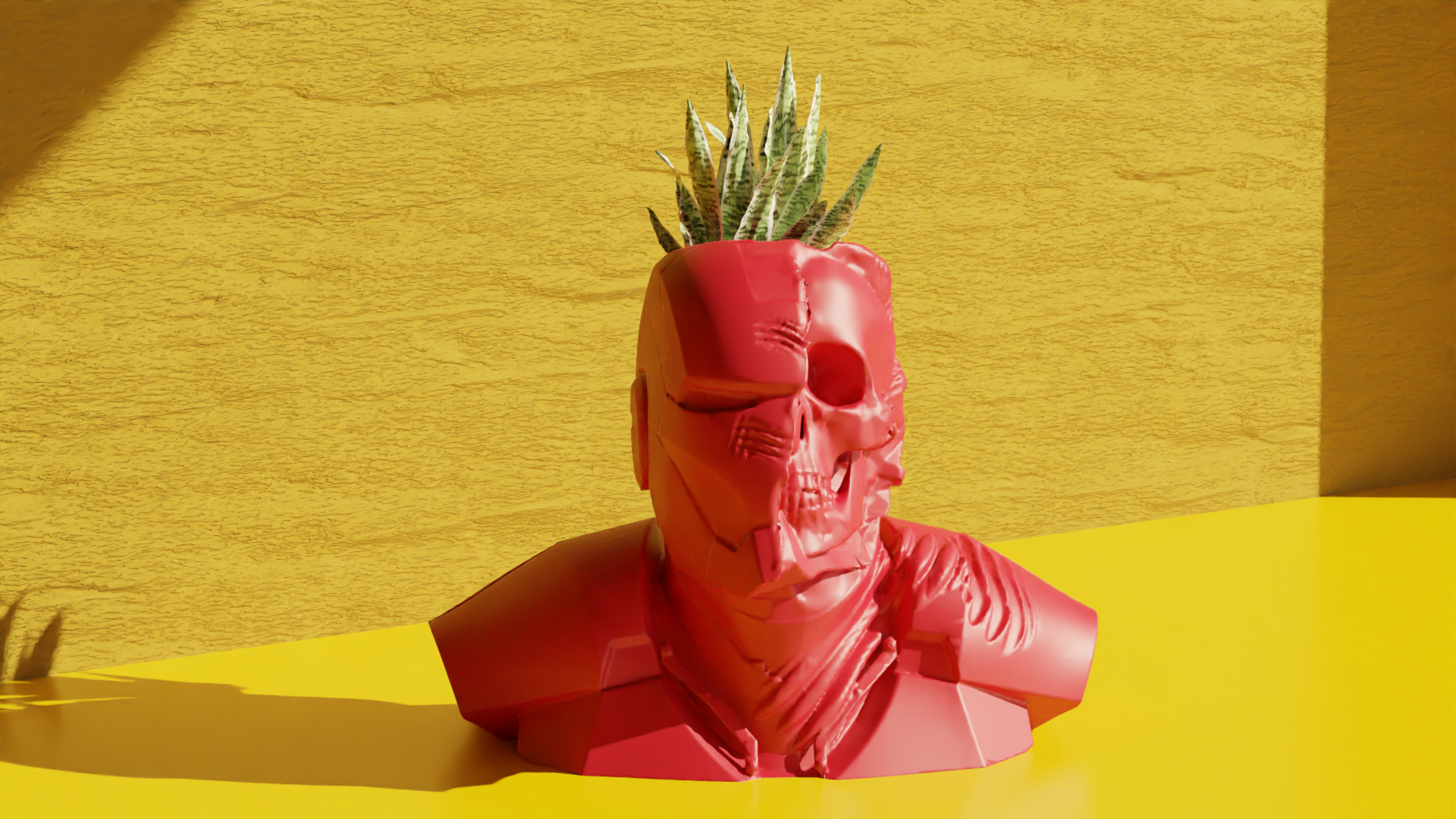 Ironman Skull Head - Pot Plant