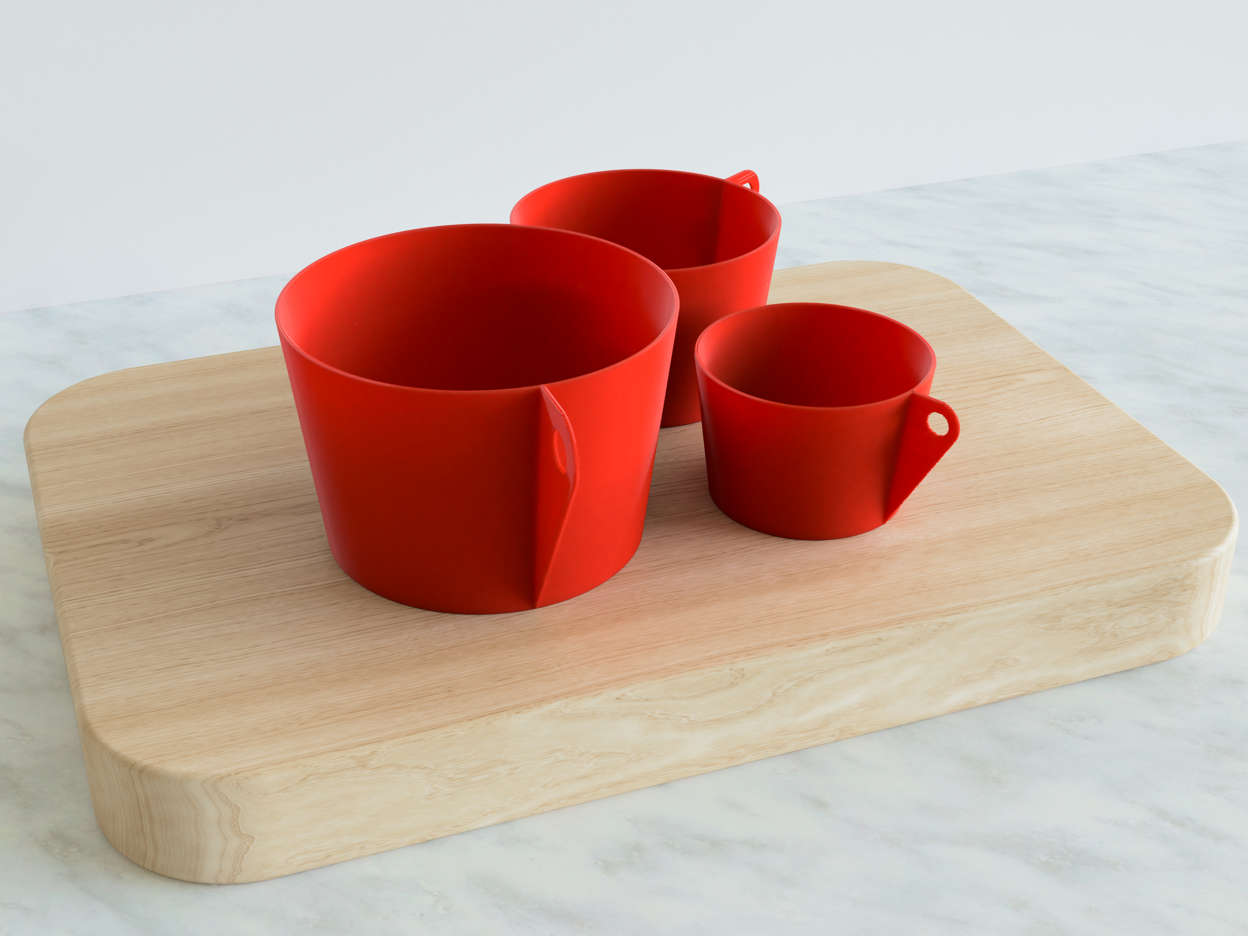Parametric Measuring Cups No Supports (US Cup & mL)
