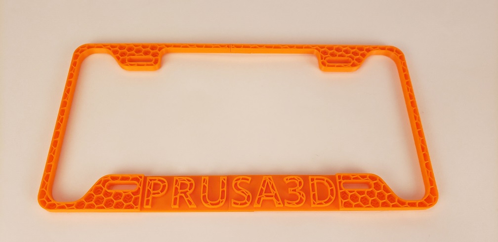 Prusa 3D Community License Plate Holder