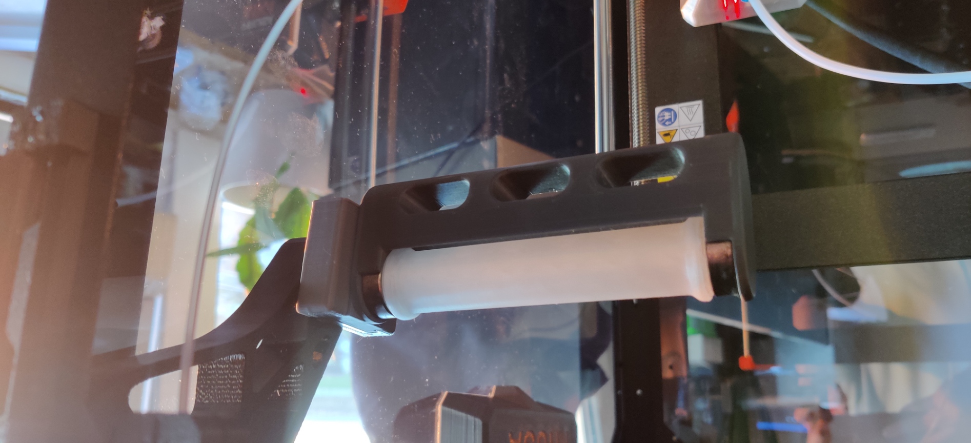 Filler to Prusa Spool holder adapter fitted to Original Prusa Enclosure 3D model thumbnail
