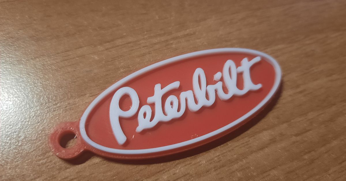 Peterbilt Logo Keychain by LukeLeek98 Download free STL model