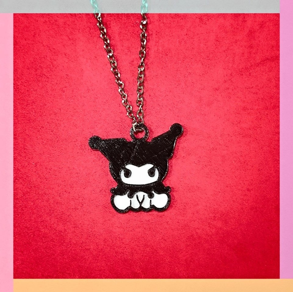 Kuromi necklace part 2 (black and white)