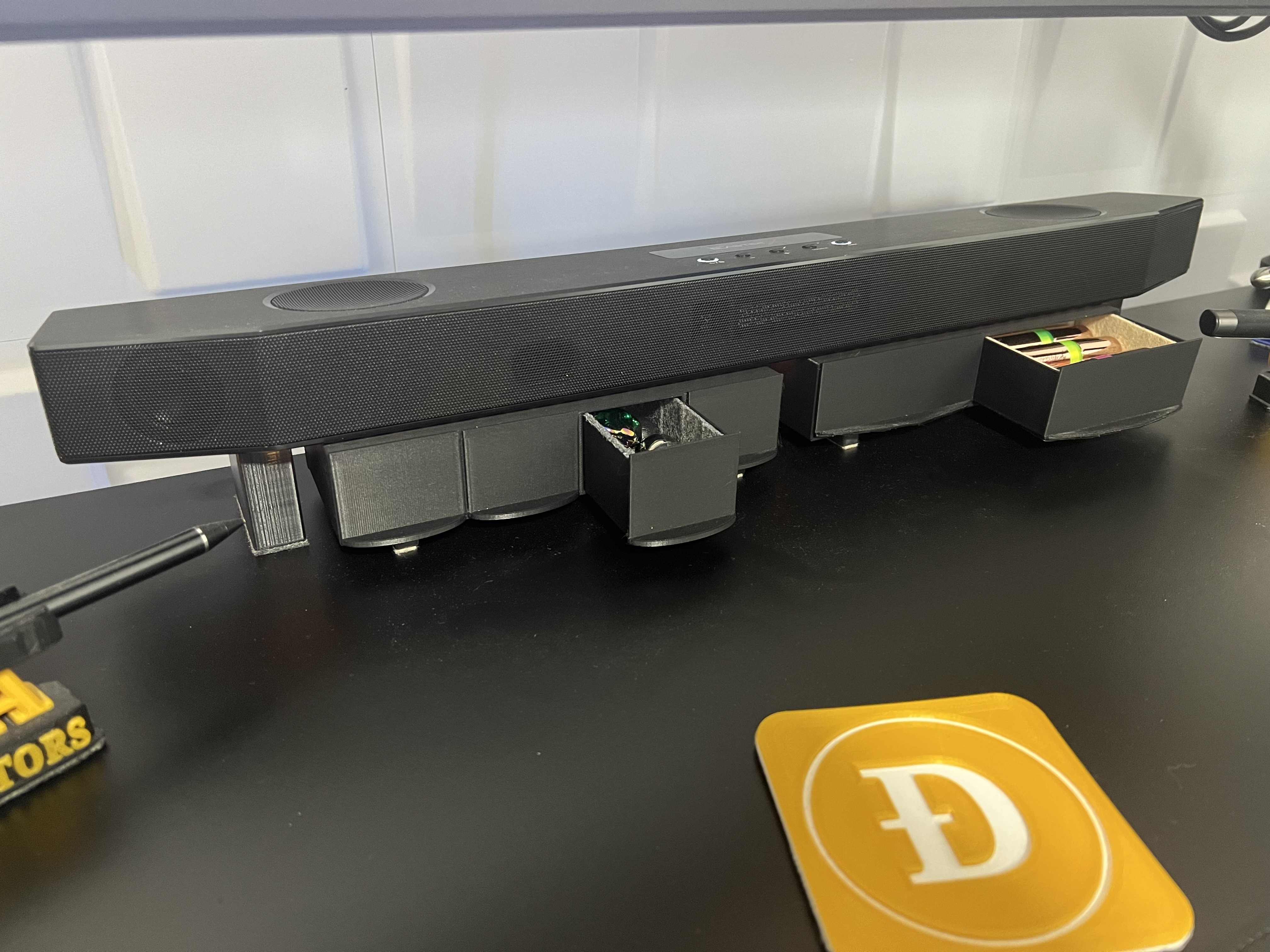 Soundblaster Katana Soundbar Elevated Feet and Storage Drawers