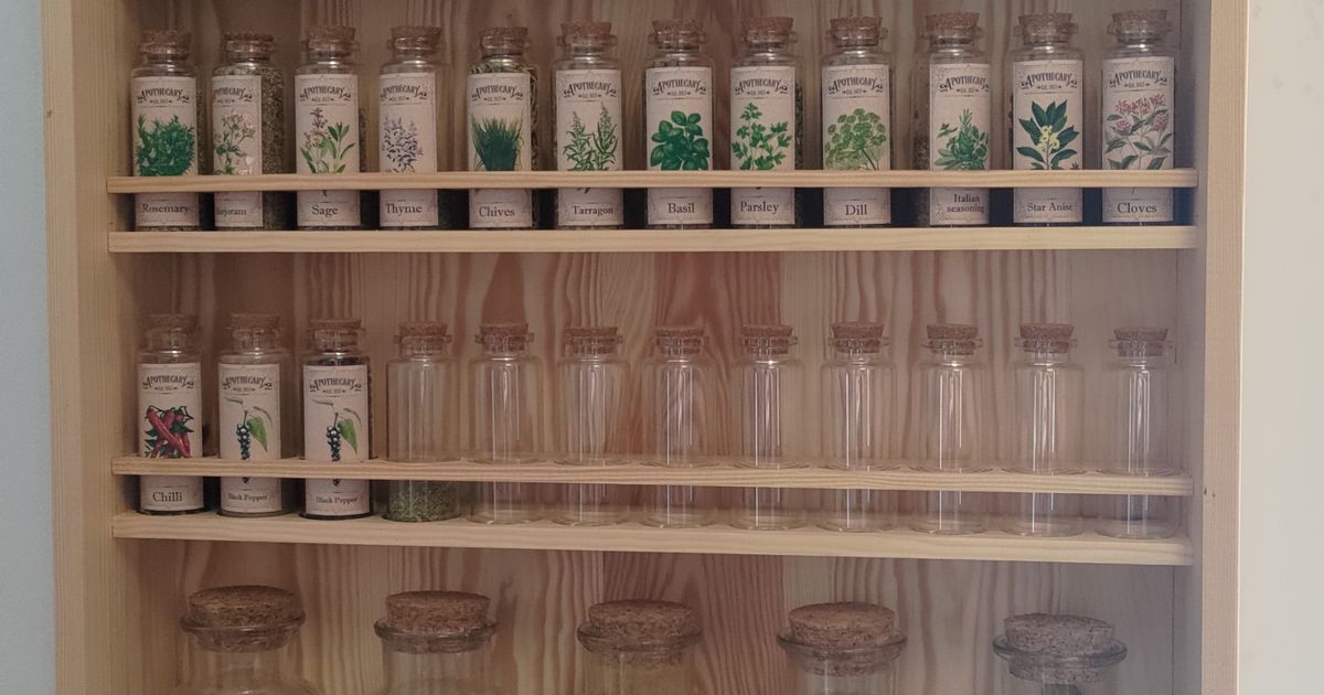 Spice Shelf for small and big glass bottles by ARGO Download