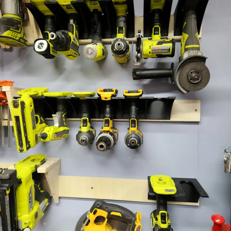 Ryobi power tool storage for the french cleat wall!