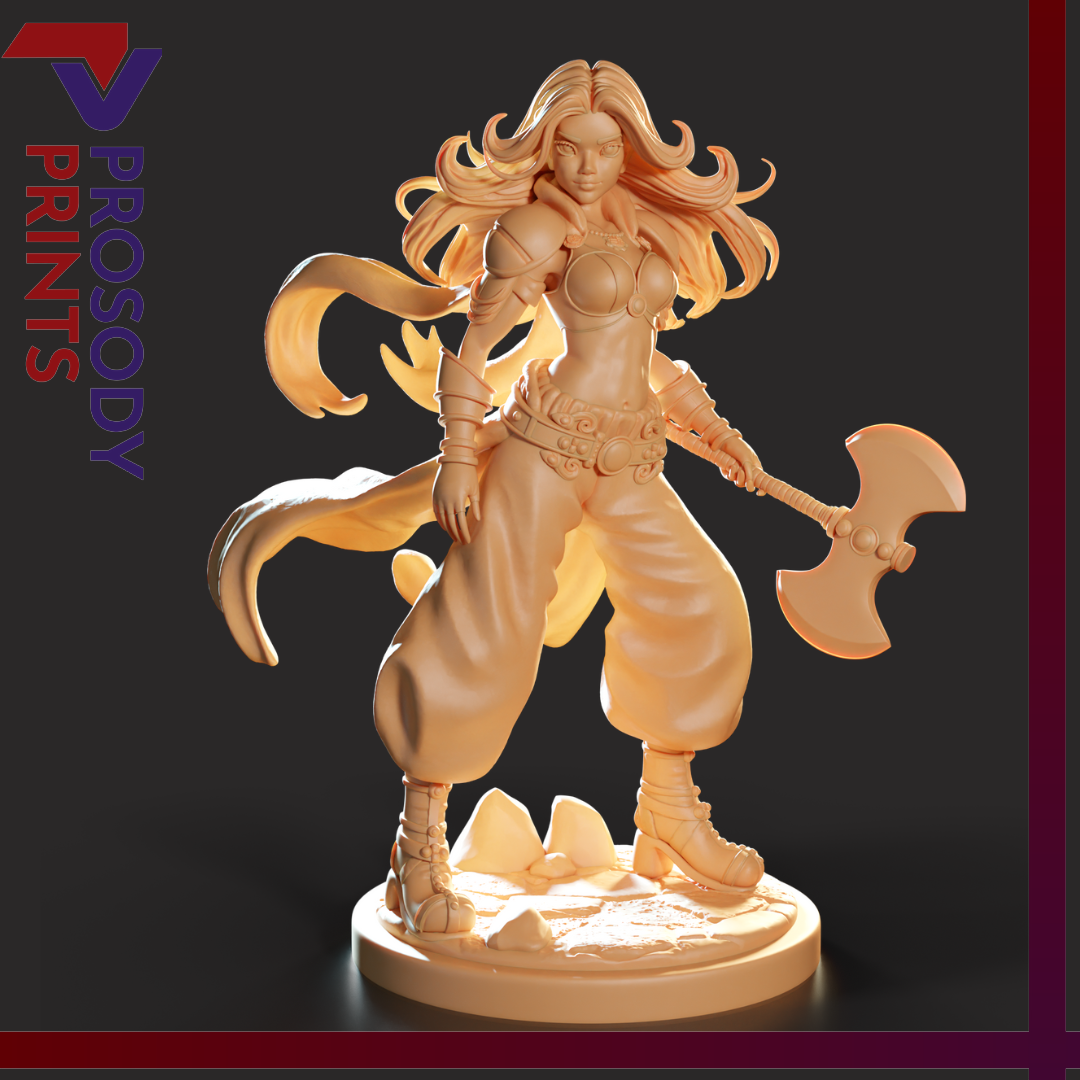 Warrior Woman - Pre-supported 32mm Fantasy D&D Miniature