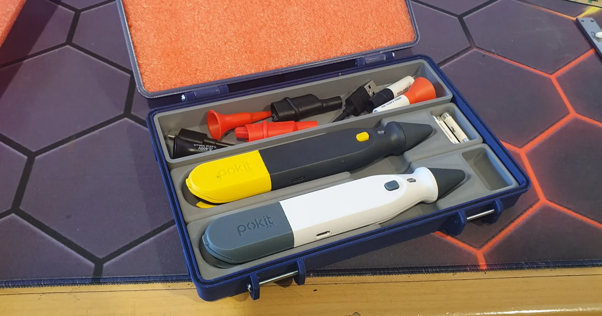 Pokit Pro inserts with parts bin, inside Rugged Box Parametic by WanaGo ...