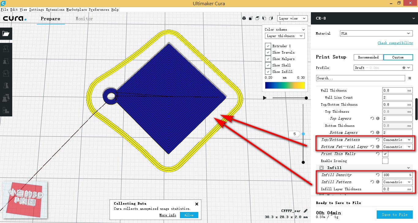 Earring(cura top pattern:concentric) — miniatura 6
