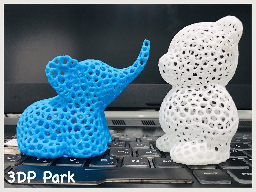 Voronoi bear elephant heart
